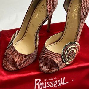 Jerome C Rousseau Graphic Print D'Orsay Pumps